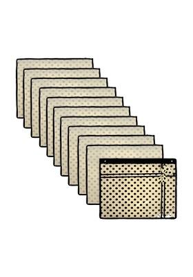 Set Of 12 Cream Coloured Reusable Multi Utility Saree Cover Organisers