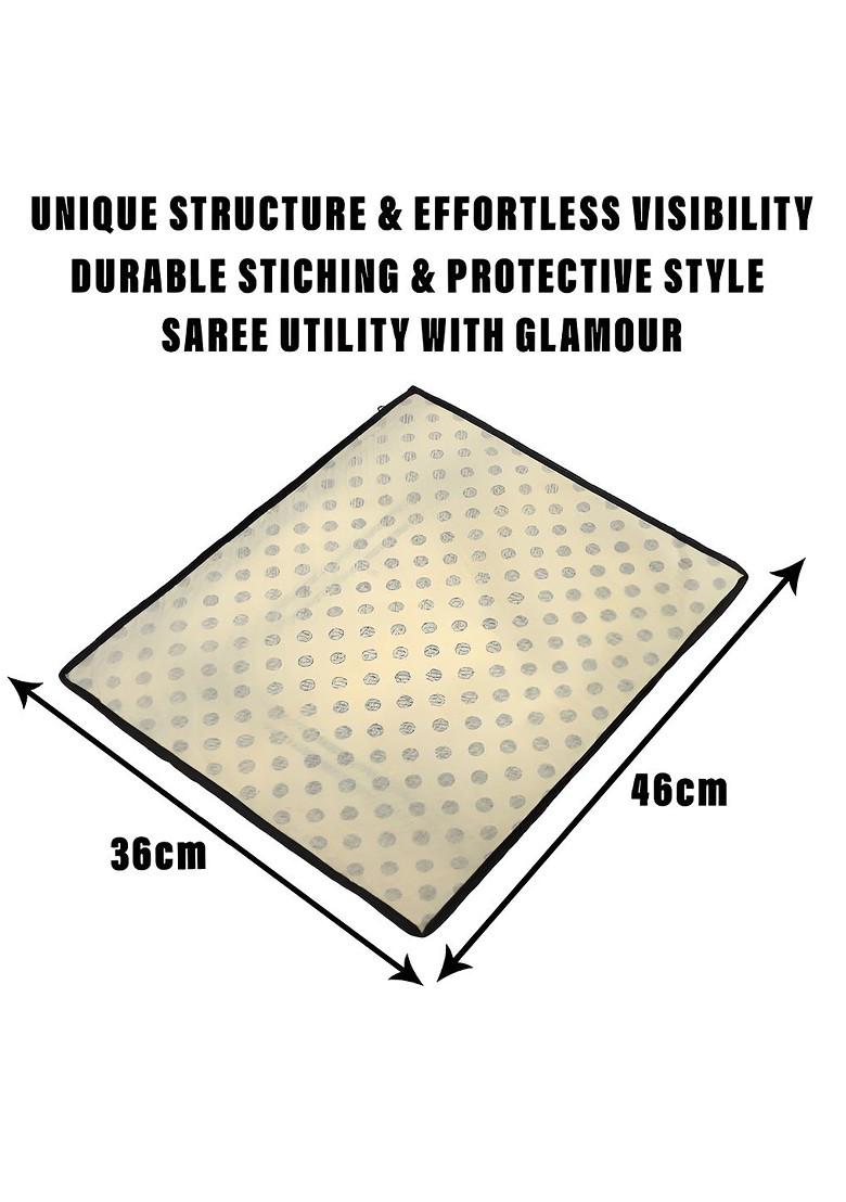 Set Of 12 Cream Coloured Reusable Multi Utility Saree Cover Organisers