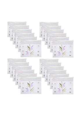 Set Of 24 White Reusable Drawer Single Packing Saree Cover Organisers