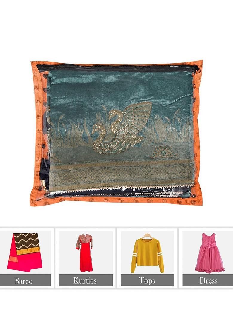 Orange Coloured 24 Pieces Saree Cover Clothes Storage Bag Organisers