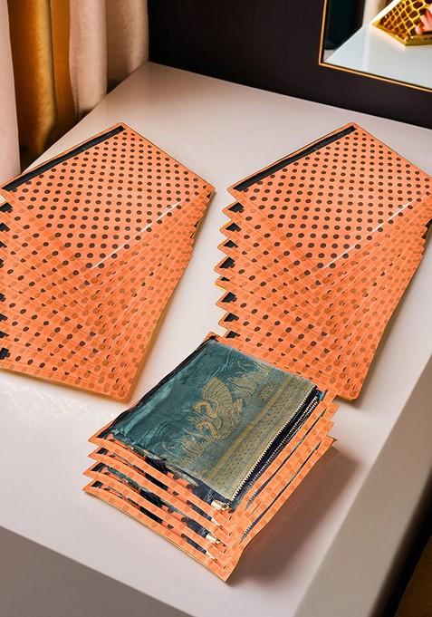 Orange Coloured 24 Pieces Saree Cover Clothes Storage Bag Organisers