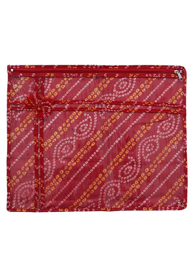 12 Pcs Bandhani Print Pvc Single Saree Cover Clothes Storage Organisers