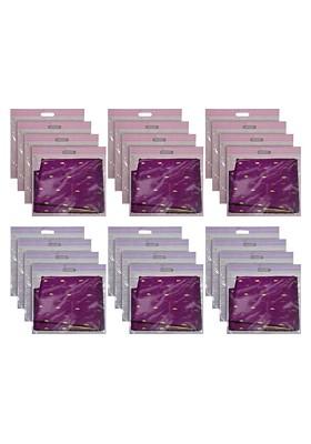 Set Of 24 Purple And Pink Printed With Transparent Window Saree Cover