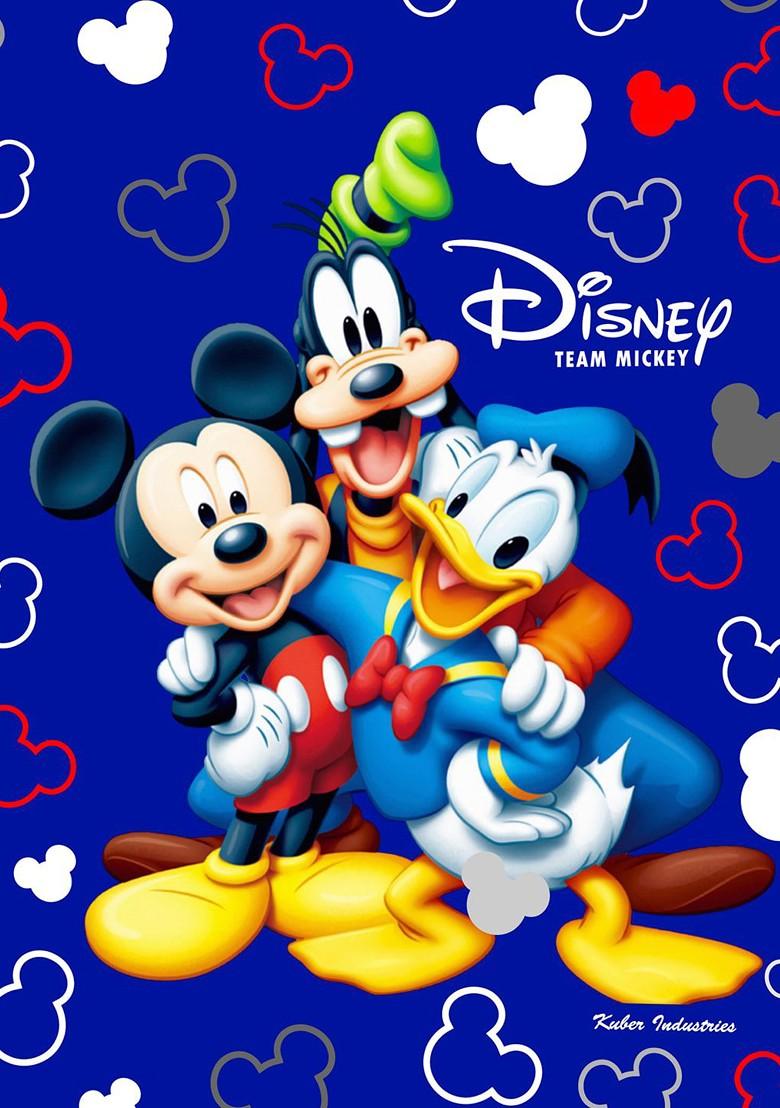 Set Of 2 Blue Disney Team Mickey Printed Foldable Saree Cover Storage Boxes With Lids