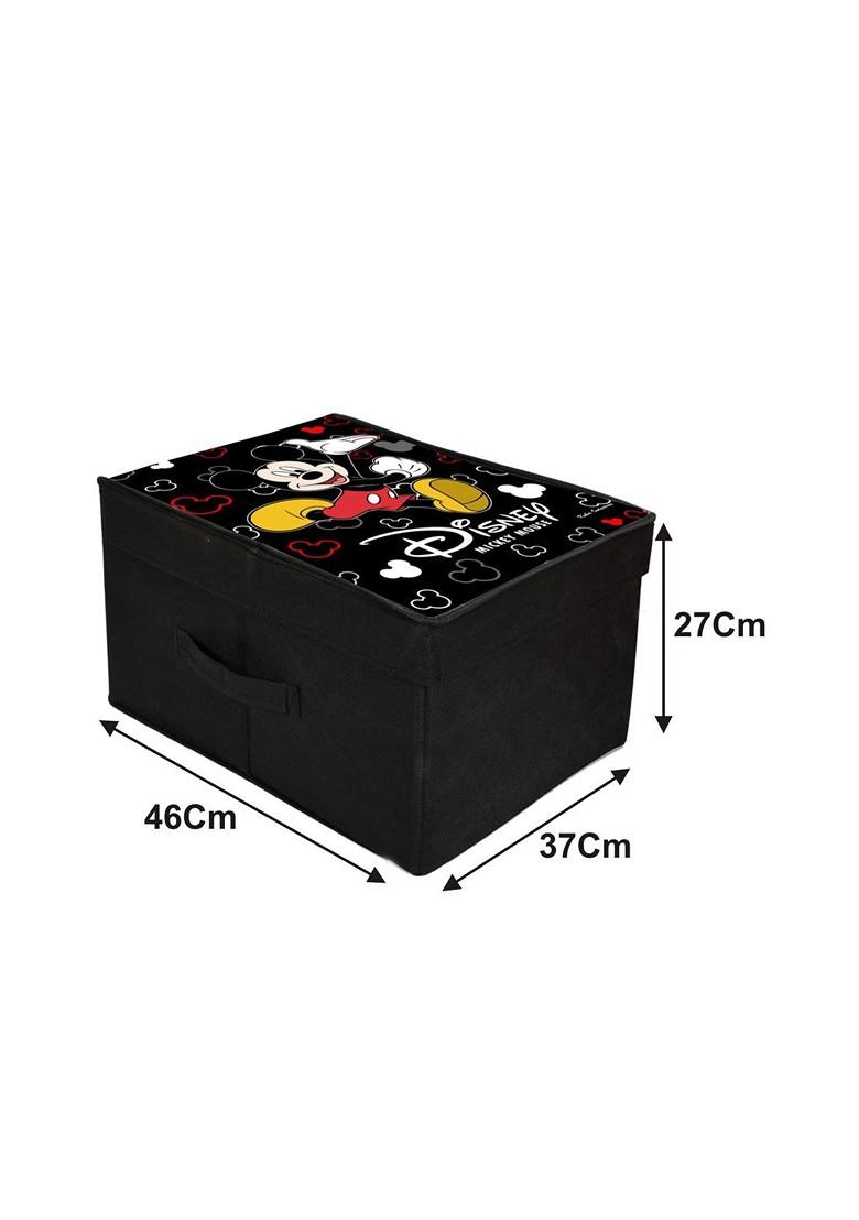 Set Of 2 Disney Printed Foldable Saree Cover Storage Boxes With Lids