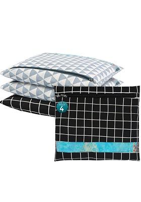 Black 4 Pcs Regular Single Saree Cover Multi Utility Wardrobe Organisers