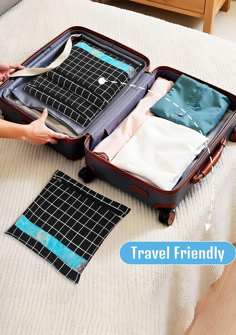 Black 4 Pcs Regular Single Saree Cover Multi Utility Wardrobe Organisers