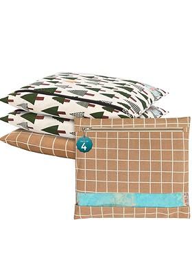 Brown 4 Pcs Regular Single Saree Cover Multi Utility Wardrobe Organisers