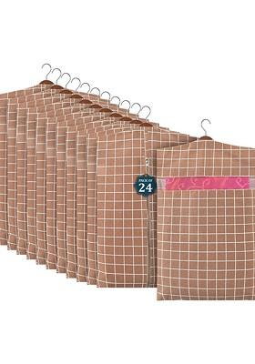 Brown Set Of 24 Regular Hanging Saree Cover Multi Utility Organisers