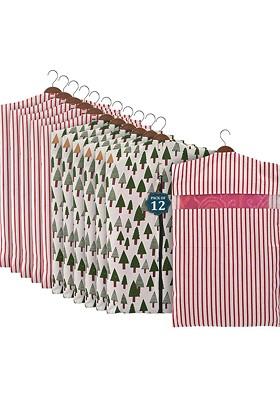 Green Set Of 12 Regular Hanging Saree Cover Multi Utility Organisers