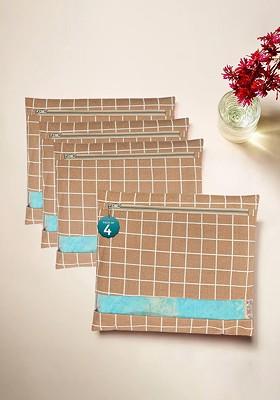 Brown 4 Pcs Regular Single Saree Cover Multi Utility Wardrobe Organisers