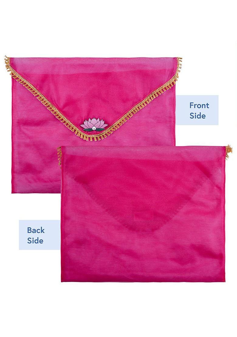 Pink And Gold 10 Pieces Printed Saree Covers Organisers With Flap Closure