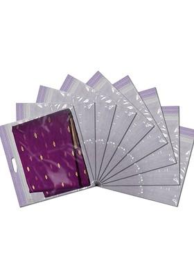 Purple Set Of 9 Regular Fashion Wardrobe Drawer Saree Cover Organisers