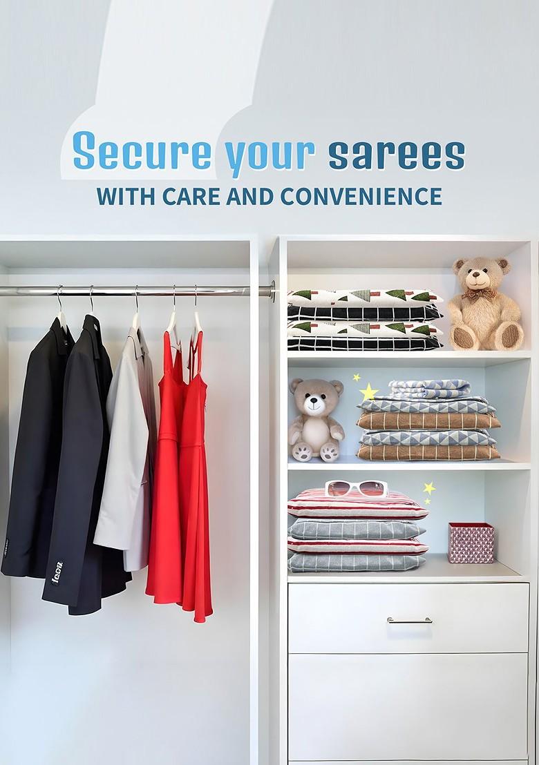 Grey 24 Pcs Regular Single Saree Cover Multi Utility Storage Organisers