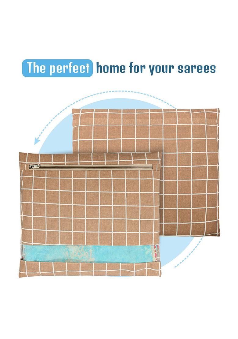 Grey 24 Pcs Regular Single Saree Cover Multi Utility Storage Organisers