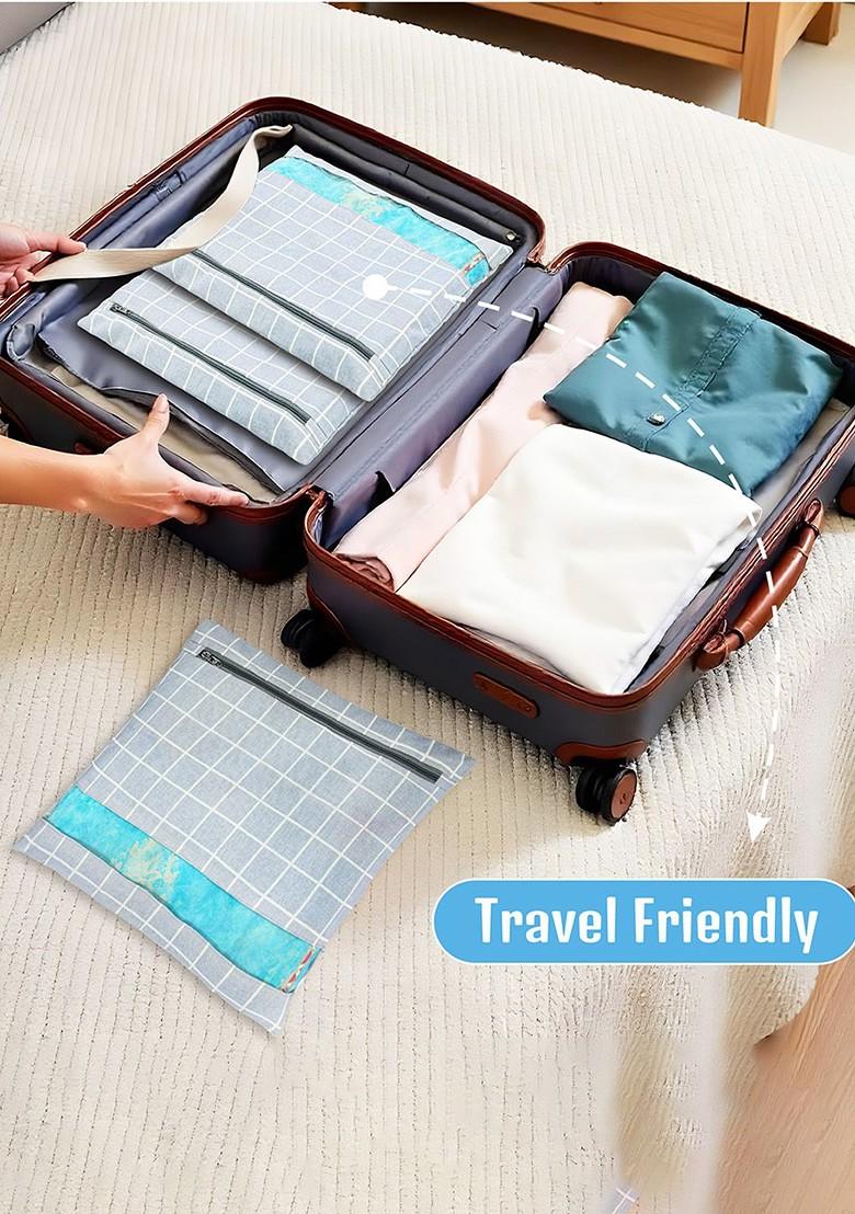 Grey 4 Pcs Regular Single Saree Cover Multi Utility Wardrobe Organisers