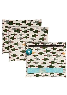 Green Set Of 3 Regular Saree Cover Multi Utility Wardrobe Organisers