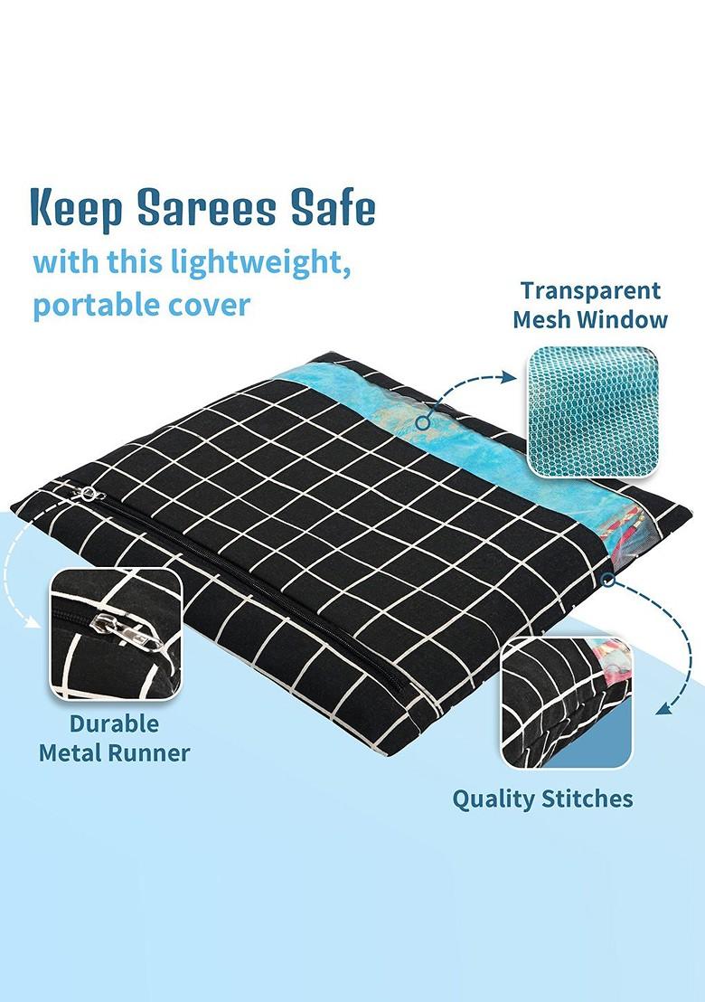 Black 24 Pcs Regular Single Saree Cover Multi Utility Storage Organisers