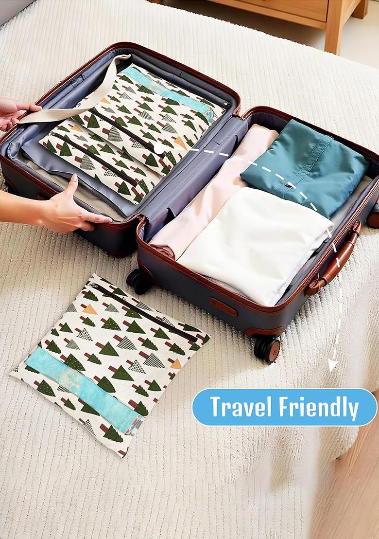 Green 24 Pcs Regular Single Saree Cover Multi Utility Storage Organisers