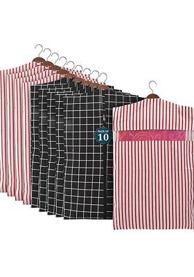 Black Set Of 10 Regular Hanging Saree Cover Multi Utility Organisers