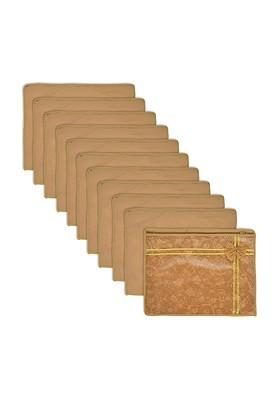 Set Of 12 Brown Reusable Drawer Saree Cover Organisers
