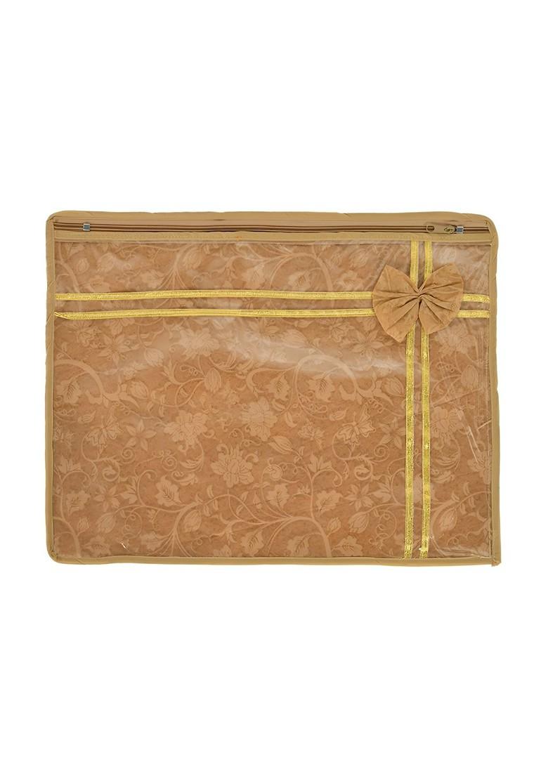 Set Of 12 Brown Reusable Drawer Saree Cover Organisers