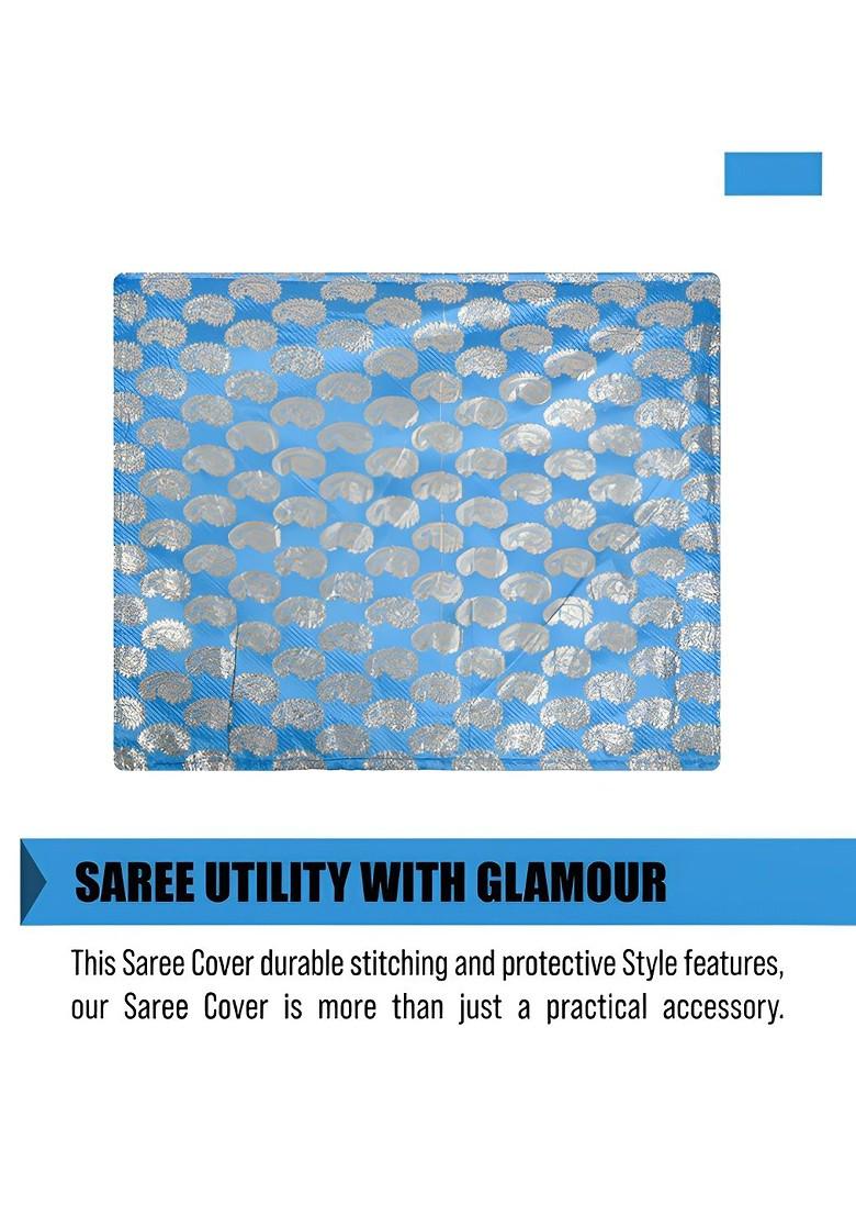 Blue Set Of 12 Reusable Saree Cover Drawer Organiser