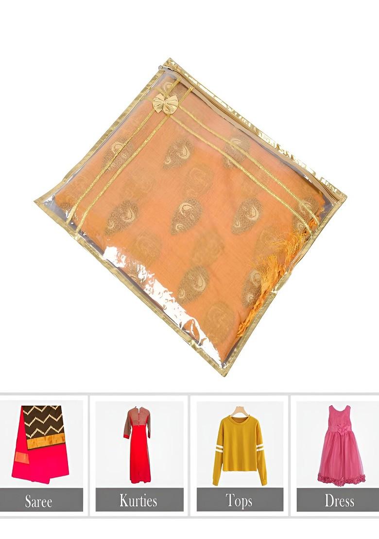 Set Of 9 Transparent Saree Cover Multi Utility Organisers