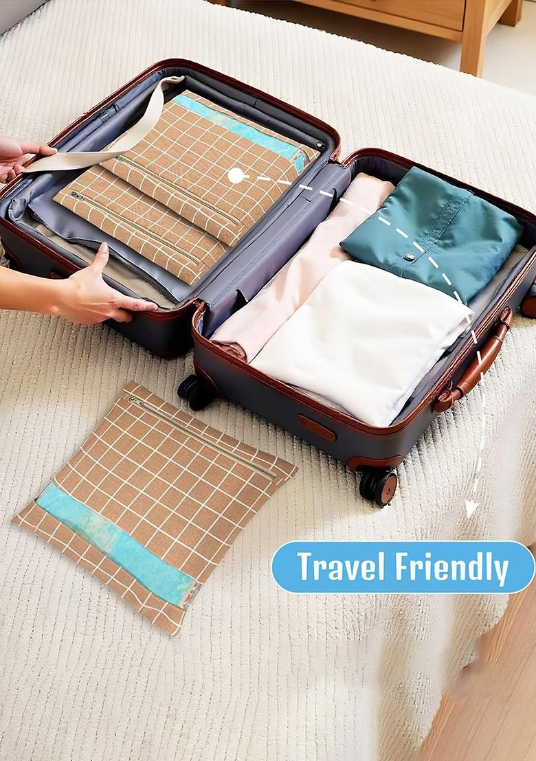 Brown 24 Pcs Regular Single Saree Cover Multi Utility Storage Organisers