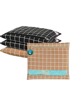 Brown 4 Pcs Regular Single Saree Cover Multi Utility Wardrobe Organisers