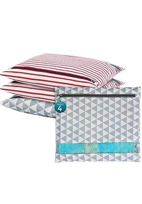 Grey 4 Pcs Regular Single Saree Cover Multi Utility Wardrobe Organisers