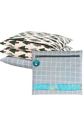 Grey 4 Pcs Regular Single Saree Cover Multi Utility Wardrobe Organisers