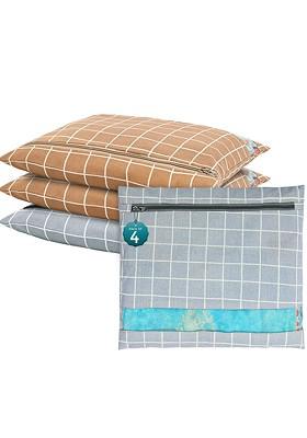 Grey 4 Pcs Regular Single Saree Cover Multi Utility Wardrobe Organisers