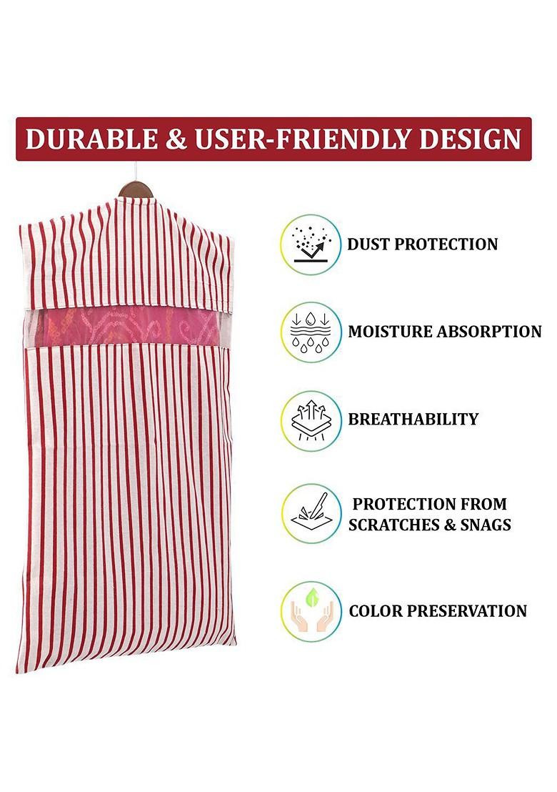 Black 24 Pieces Cotton Hanging Saree Cover Multi Utility Organisers