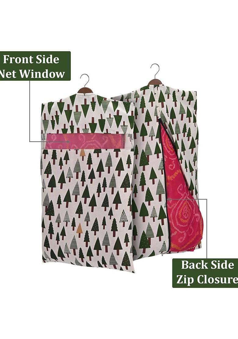 Green Set Of 24 Regular Hanging Saree Cover Multi Utility Organisers