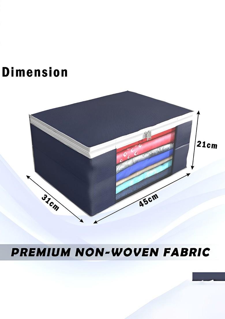 Grey Set Of 9 Foldable Storage Non Woven Saree Cover Organisers