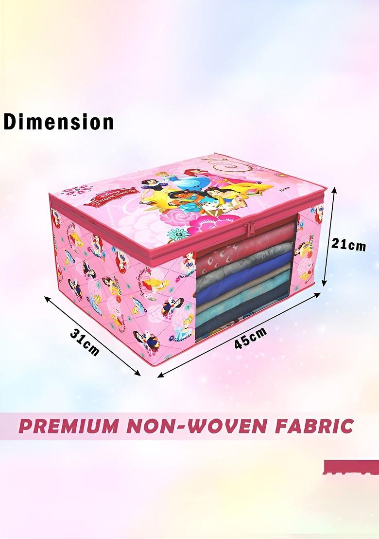 Pink Set Of 6 Disney Princess Foldable Storage Saree Cover Organisers