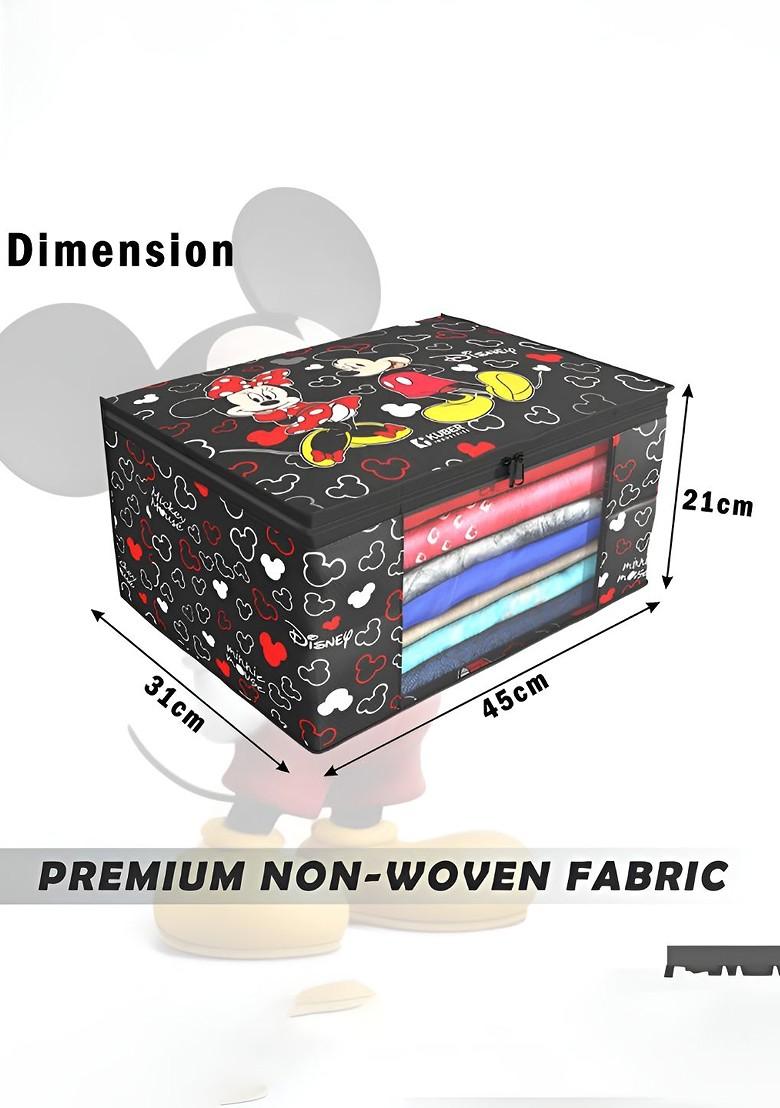 Black Set Of 6 Disney Mickey Foldable Storage Saree Cover Organisers
