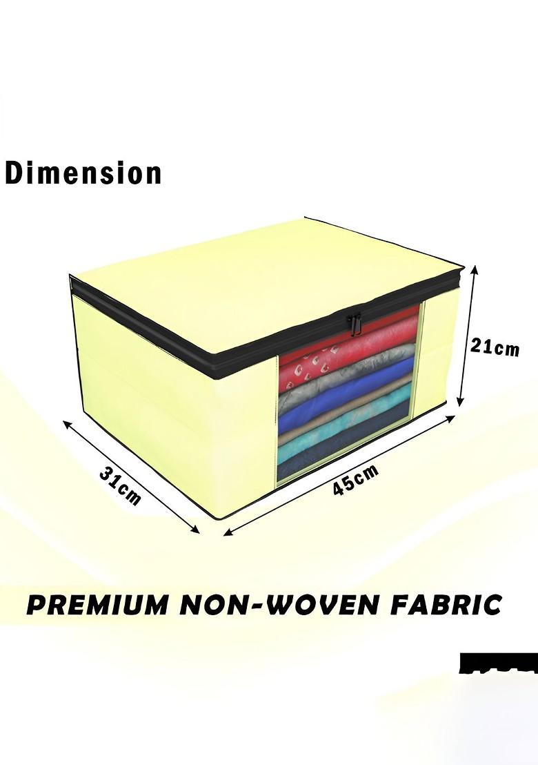 Cream 9 Pcs Foldable Storage Non Woven Saree Cover Organisers