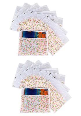 Green And Pink Set Of 18 Printed Saree Cover Organisers