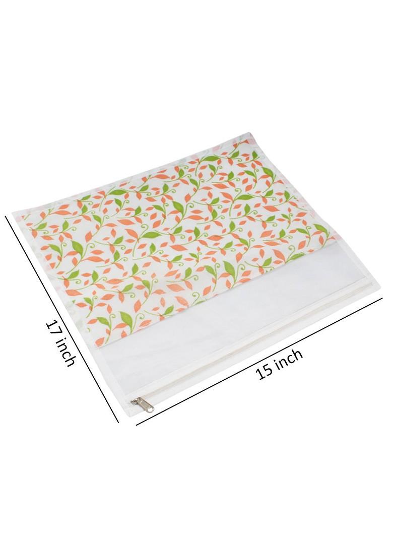 Green And Pink Set Of 6 Printed Saree Cover Organisers