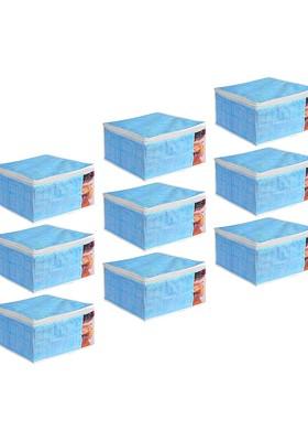 Blue And Transparent 9 Pieces Saree Covers Organisers
