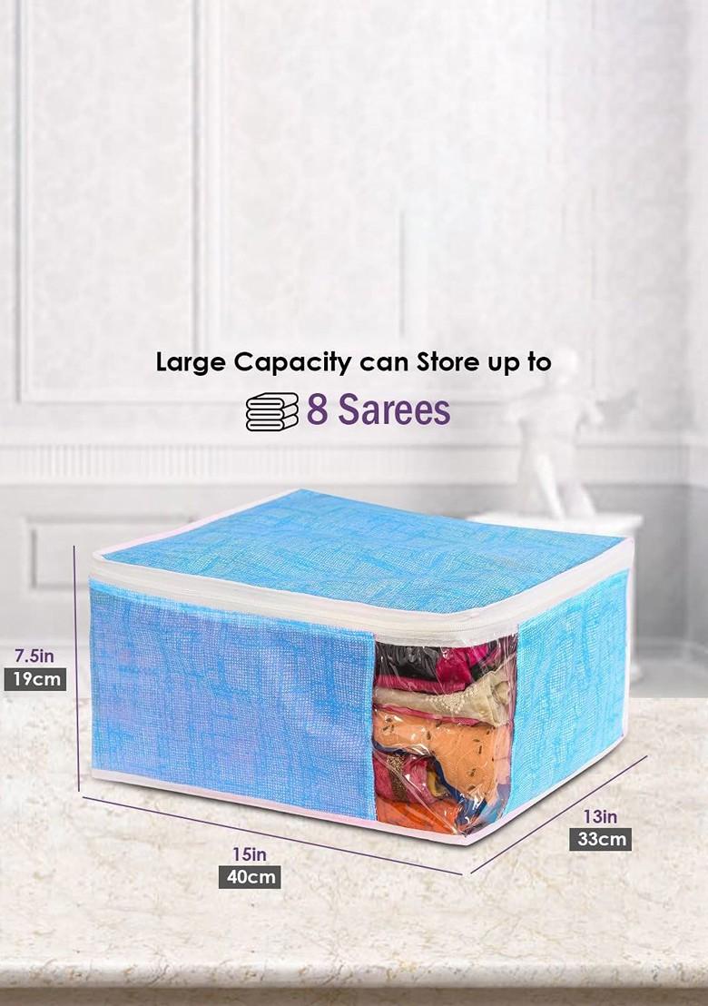 Blue And Transparent 9 Pieces Saree Covers Organisers