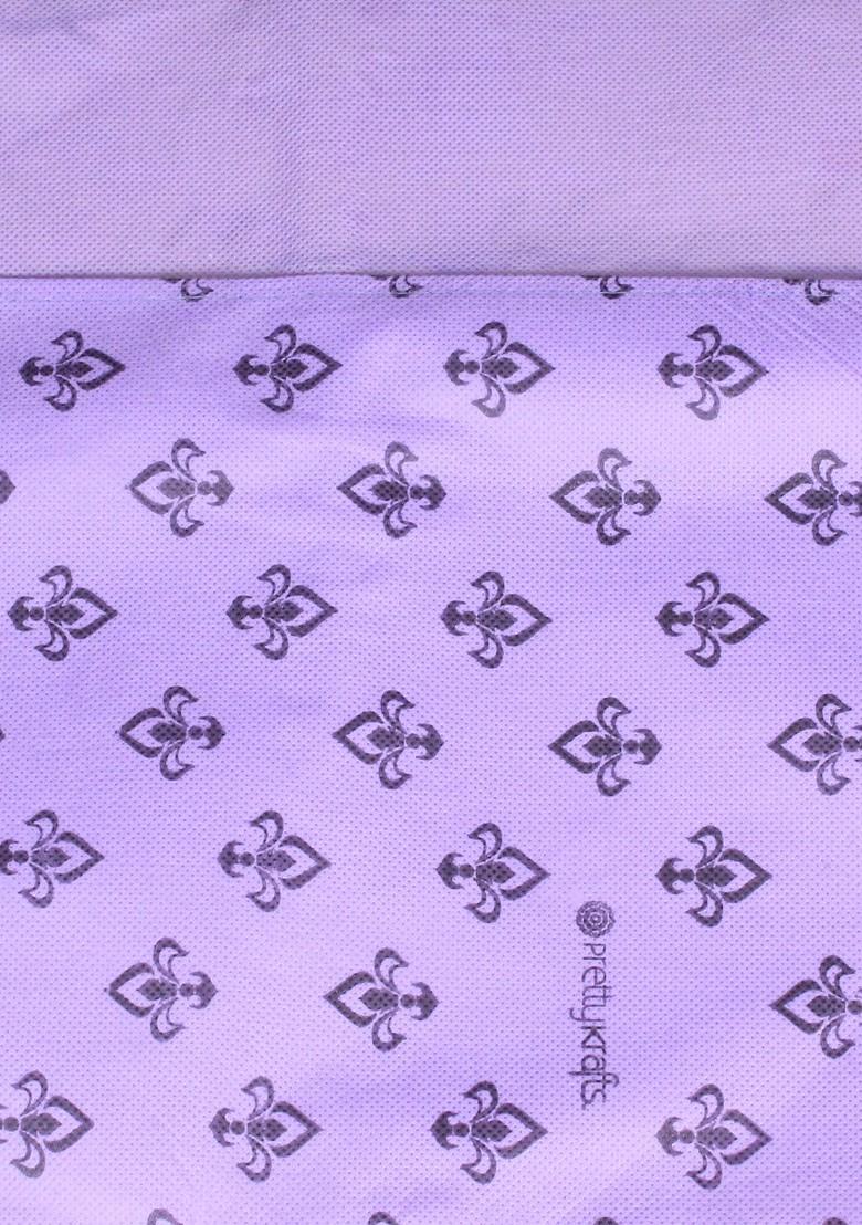 Set Of 18 Purple And Top Transparent Solid Single Packing Saree Cover Organizer
