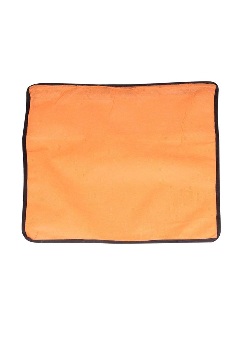 Set Of 12 Orange And Top Transparent Solid Single Packing Saree Cover Organizer