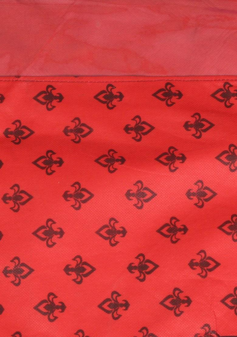 Set Of 18 Red And Top Transparent Solid Single Packing Saree Cover Organizers