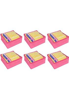 Pink And Transparent 6 Pieces Saree Cover Organisers