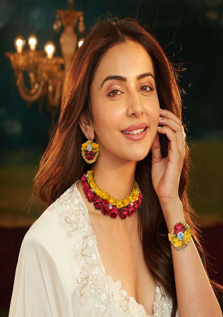 Floral Haldi Jewellery Set - Indya