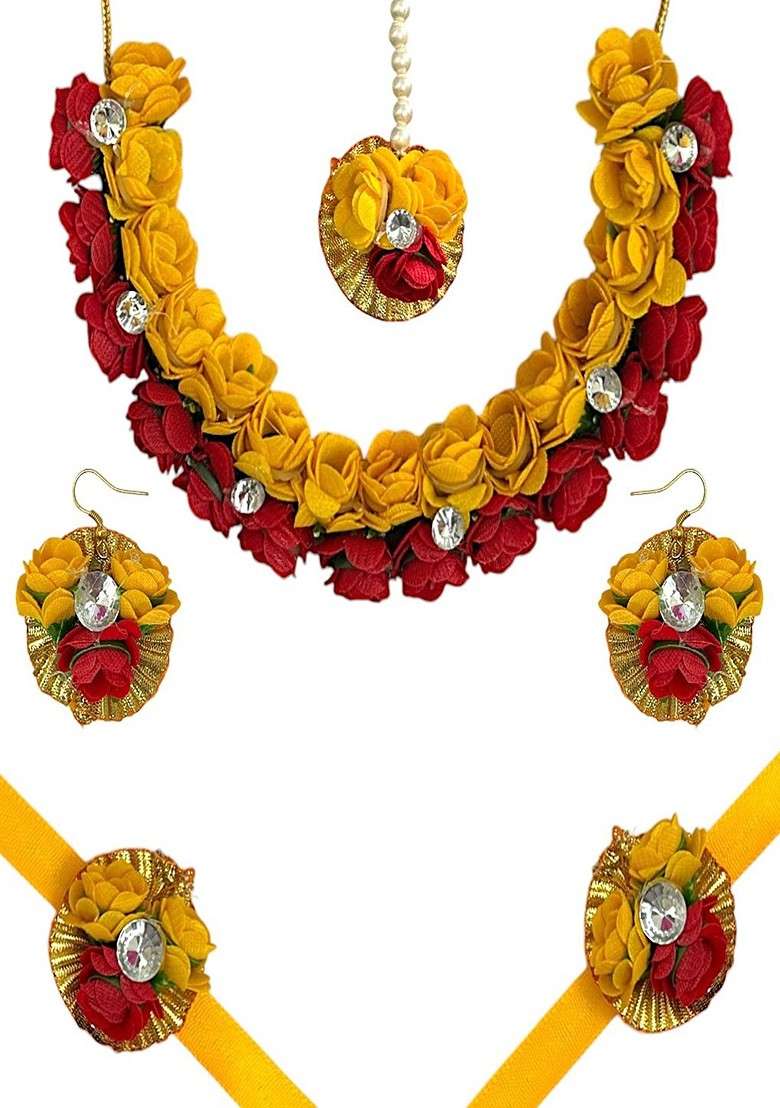Floral Haldi Jewellery Set - Indya