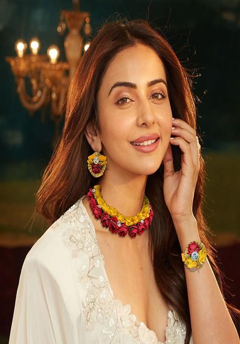 Floral Haldi Jewellery Set